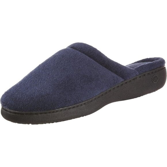 Isotoner Women's Embroidered Clog Navy Rounded Slip Ons NEW 8.5-9 Soft Cushioned - Picture 1 of 7